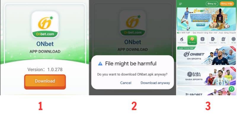 Hướng dẫn tải app Onbet 2023 